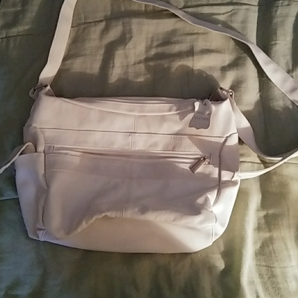 White leather crossbody bag